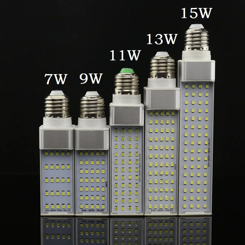 

5W 7W 9W 12W 15W E27 G24 G23 LED Corn Bulb Lamp Bombillas Light SMD 2835 Spotlight 180 Degree AC85-265V Horizontal Plug Light