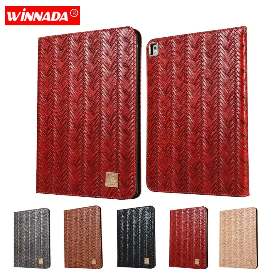 

For ipad 9.7 2017 case for ipad air / air 2 luxury PU leather woven pattern stand cover for ipad 2018 /ipad pro 9.7 coque para