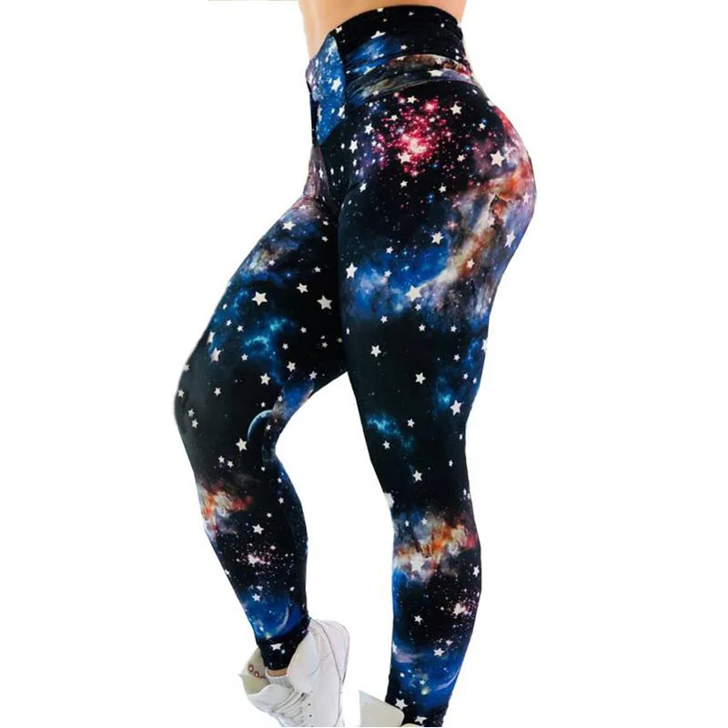 

[AoSheng] 3D Galaxy Print High Waist Women Leggings Printed Leggins High Stretch Girls Legging Punk Rock Legging Fashion Pants