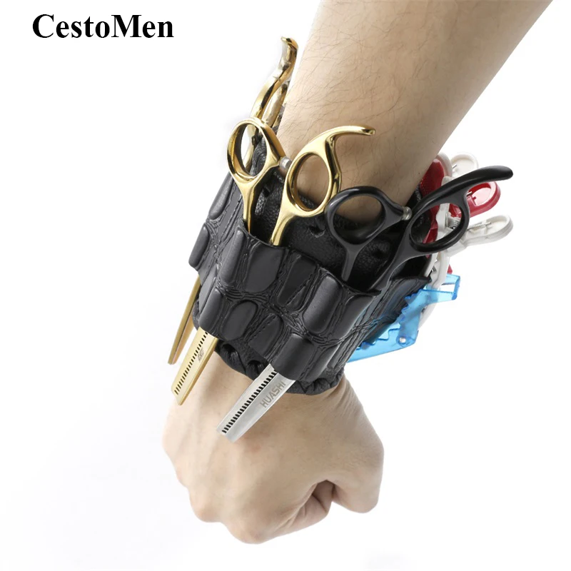 CestoMen из искусственной кожи парикмахерских ножниц кобура для стрижки волос