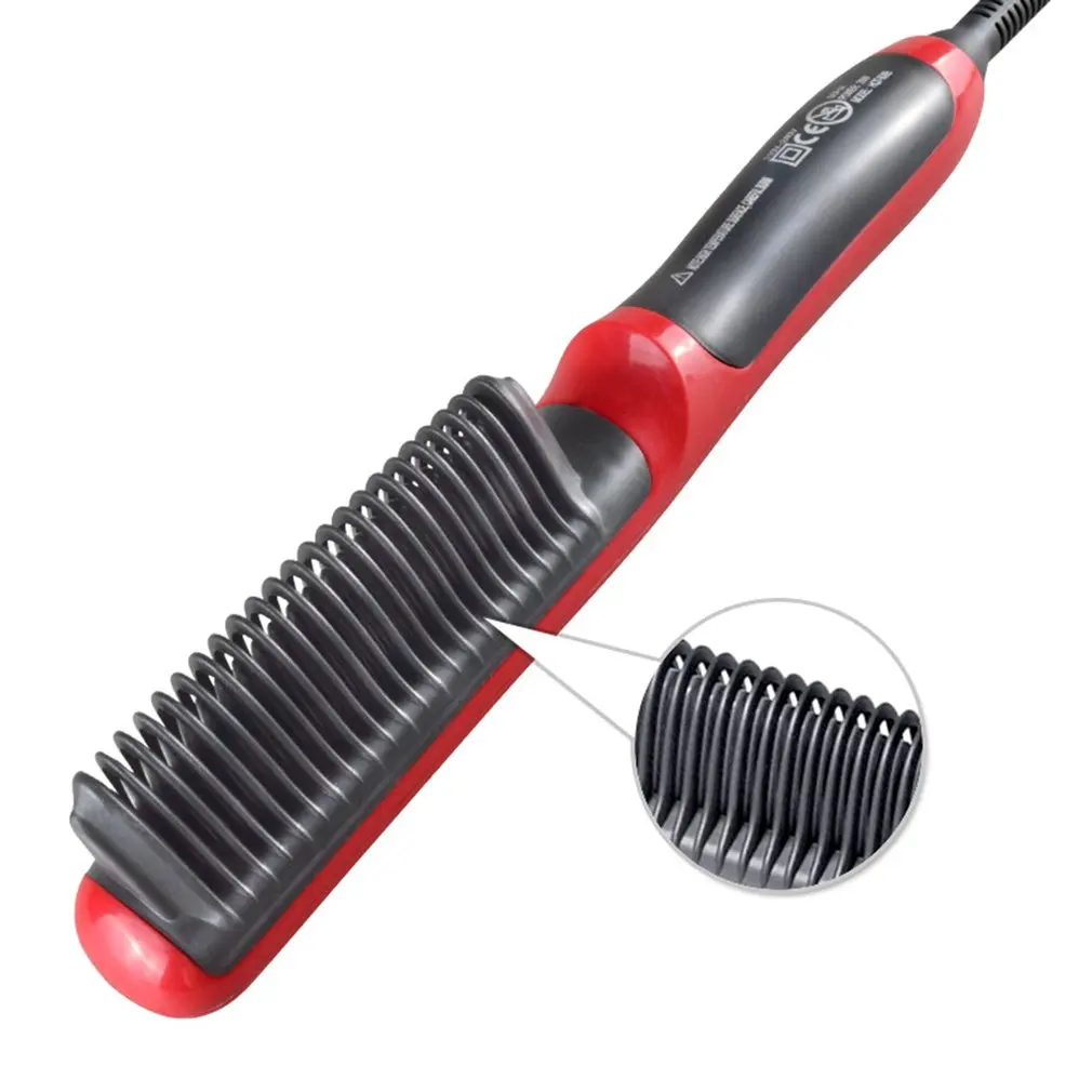 Выпрямитель для волос Прочный Электрический прямой гребень для волос с ЖК-подогревом керамическая щетка для выпрямления волос EU/US Plug