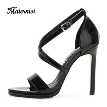 MAIERNISI High Heel Sandals Womens Cover Heel Female Sandals Fashion Big Size 35-46 Ladies Stilettos Party Prom Womens Shoes society 86 womens baha 01 dress high heel