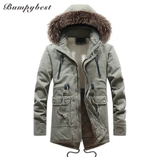 Bumpybeast зимние Для Мужчин's Длинные парки Густой мех, с капюшоном куртки, изготовленные по лоскутной технологии, теплая флисовая стеганая куртка теплая верхняя одежда L-3XL QH68