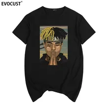 Xxxtentacion Raper impressão Verão T-shirt de Hip Hop Dos Ganhos TSHIRT Das Mulheres de Algodão camisa Dos Homens T Novo TEE Casal Ama