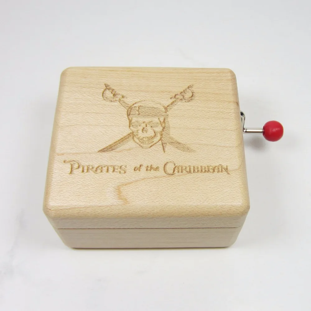 Handmade Smilelife Wood Music Box Pirates of the Caribbean Melody Davy Jones