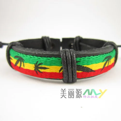 

New arrival Jamaican Reggae Bracelet , Bob Marley Style fashion bangle,Hip hop Accessories Wholesale 50pc Lot