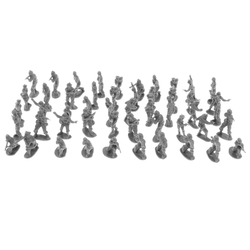 100 Pieces 2cm Plastic Toy Soldier Action Figures Model Playset Army Men Accessories 