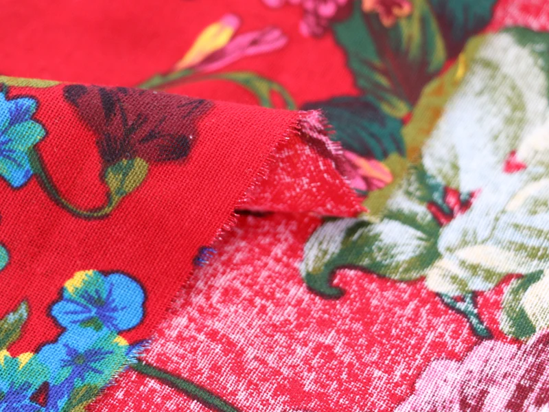 100 см* 145 см синяя дизайнерская хлопковая льняная ткань для платья cheongsam винтажный китайский этнический большой цветочный материал