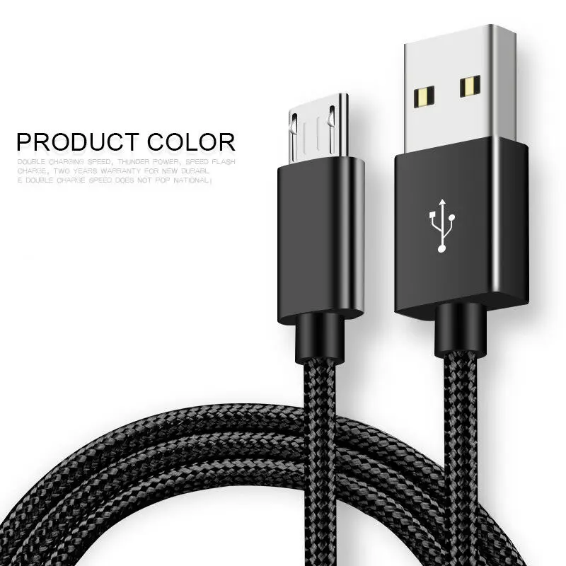 1 м 2 3 фута 6 футов Micro USB кабель 2A Быстрая зарядка прочный нейлоновый Плетеный зарядный для Samsung Xiaomi Huawei LG android
