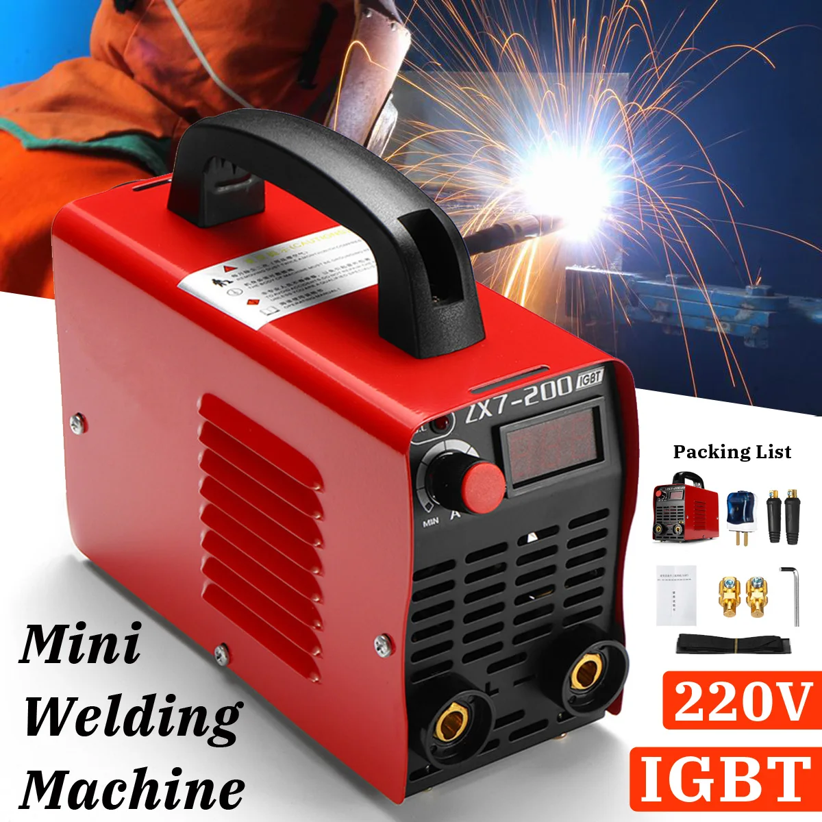 220V 10-200A 4000W Ручной мини ММА IGBT инвертор мини Электрический дуговой сварочный аппарат-инструмент 220V 10-200A 4000W Ручной мини ММА IGBT инвертор мини Электрический дуговой сварочный аппарат-инструмент