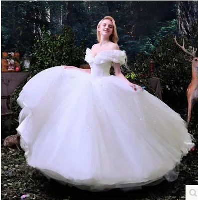 Новинка, платье принцессы Золушки из фильма, Великолепный костюм, маскарадные костюмы на Хэллоуин для женщин, можно изготовить на заказ - Цвет: Белый