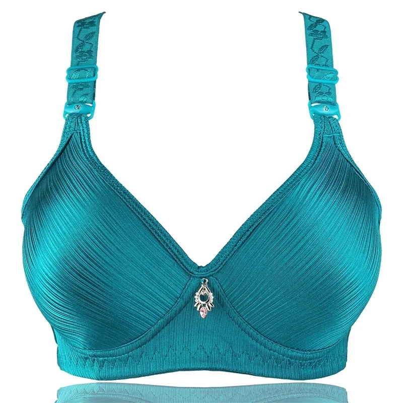 2018 Plus Size Women's Health Sexy Push-Up Bra Wire Free Adjusted Thin B C 3/4 Cup Big Size Bras Female Lingerie 36 38-44 0026