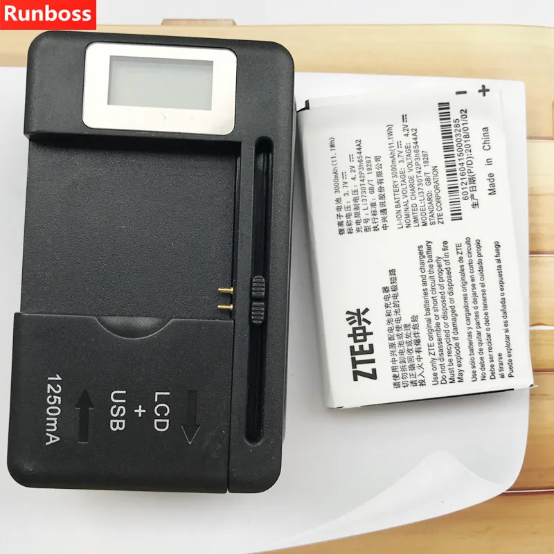 2x 3000 мАч Li3730T42P3h6544A2 батарея для zte MF286 MF96 MF96U Z289L T-mobile Sonic 2,0 батарея+ 1x lcd настенное зарядное устройство