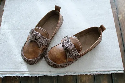 Весенние милые тонкие туфли с закрытым носком и бантом, женские туфли в японском стиле ретро, большие размеры - Цвет: Camel