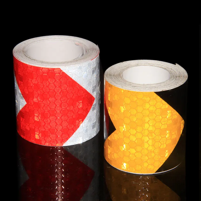 

5M Car Reflector Stickers Tape Bicycle Trailer Two-color Printing Grid Arrow Sticker Reflective Tape For Motorcycle Automobiles