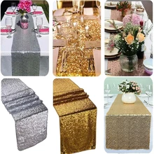 Романтическая 30x180 см блестящее розовое золото, с пайетками настольная дорожка для свадебной вечеринки Рождественская скатерть для стола украшения