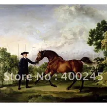 Высокое качество Джордж Стаббс картины герцог анкастер's Bay Жеребец "пустой" держат Жених ручная роспись
