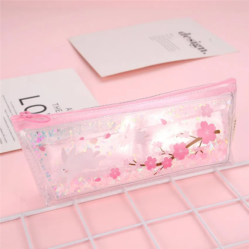 1 шт кавайный чехол для карандаша Cherry blossom кролик подарок Estuches школьный пенал для карандашей Карандаш сумка, школьные принадлежности канцелярские