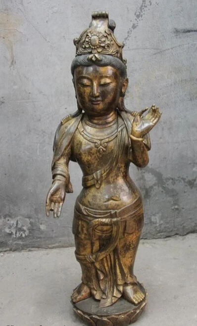 

shitou 001334 24 Tibet Buddhism Copper Bronze Guan Yin Kwan-yin Boddhisattva God Buddha Statue