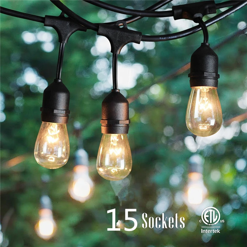 Gratis Verzending Decoratieve Buiten Led Lichtslingers Voor Patio Veranda Omvatten 15 Stks Led Lamp Waterdicht Sjtw 18awg Van Factory String Lights String Lights Outsideled String Lights Aliexpress