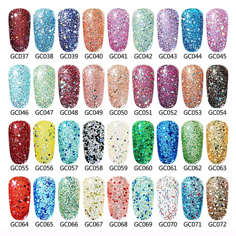 أوكيو 15 مللي بلينغ بريق الأشعة فوق البنفسجية هلام طلاء الأظافر نقع قبالة جيل للأظافر البولندية طويلة الأمد الماس اللون Gelpolish ل DIY مسمار الفن ه...