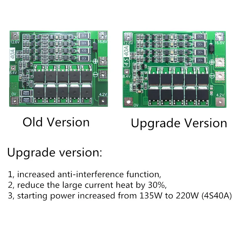 18650 BMS 4S 40A литий-ионная батарея зарядное устройство PCB плата защиты BMS с балансом для бурильного мотора 14,8 V 16,8 V Lipo