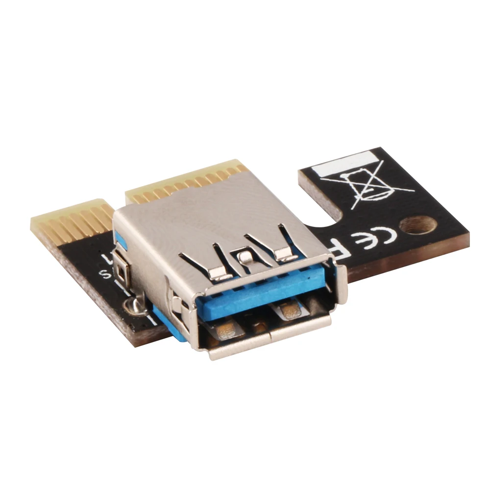 Плата расширения Ubit VER103C 3 в 1 PCI E Райзер со светодиодной подсветкой 4 контакта 6