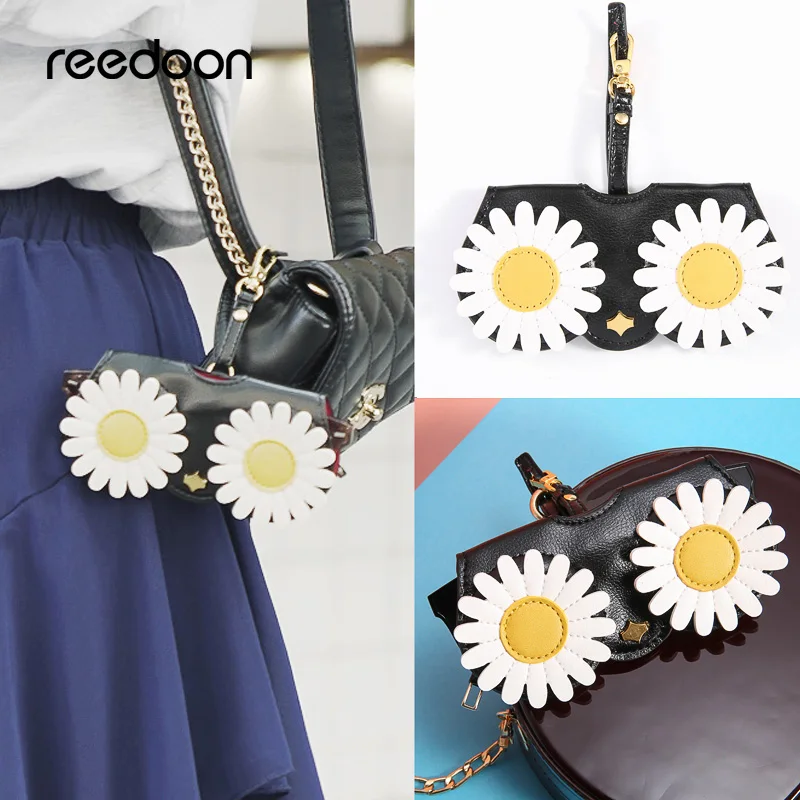 

Reedoon Sunglasses Case Women PU leather Cute Cartoon Protable Eye Glasses Bag Storage Protection