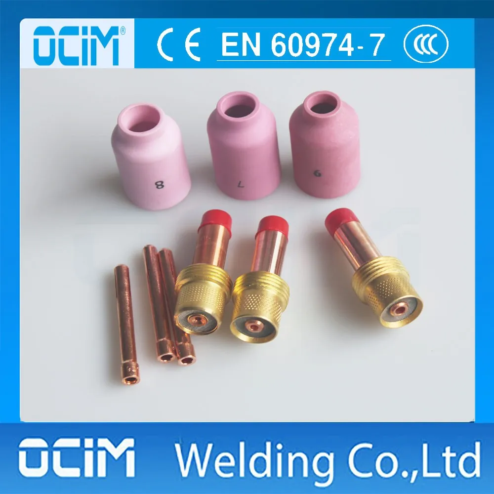 9 шт. Tig Collet Body Collets газовый объектив Комплект подходит для TIG сварочный фонарь PTA DB SR WP 17 18 26