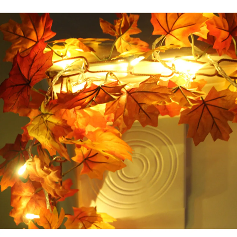 

1.7M LED Lighted DIY Halloween Decor Leaves Garland Thanksgiving Decor party Wedding Decoration Mariage Wedding Supplies 9.21