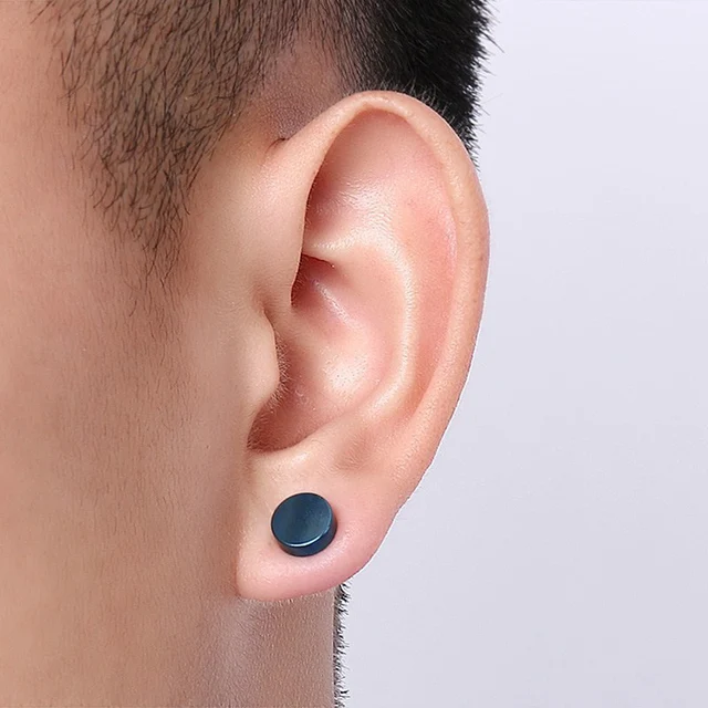 Round Clip Earrings For Men Boy 316l Stainless Steel