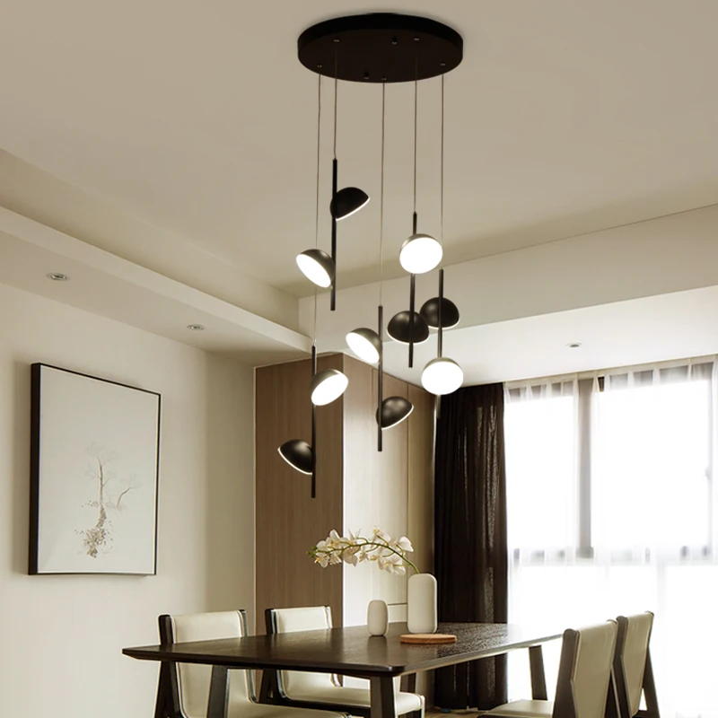 

NEO Gleam lampadario moderno Modern Led Pendant Chandelier Lights For Dining Living Kitchen Room Black Color Hanging Lamp