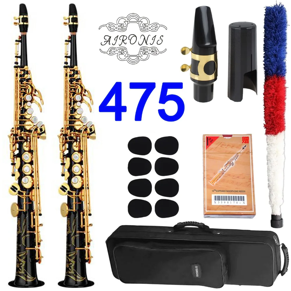 

Saxophone Soprano 475 Musical Instruments Professional Soprano Sax Custom Black Lacquer With Mouthpiece Reeds Neck Case