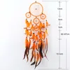 Handmade Dreaming Catcher Hanging Ornament Wind Chimes Indian Feather Pendant Dreaming for Home Car Wall Decor Orange ► Photo 1/6