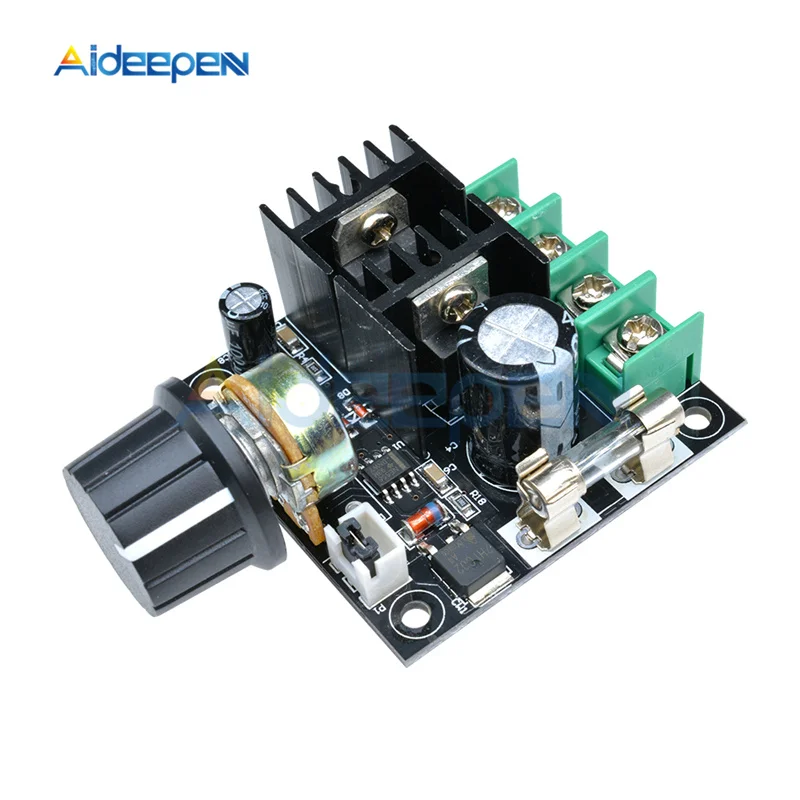 DC 12V-40V 10A 400W Auto PWM DC Motor Speed Controller Module Volt Regulator Dimmer 3KHz Frequency With Knob Switch 24V 32V DC Motor Speed Controller Motor Speed Controller Electric Motor Speed Controller