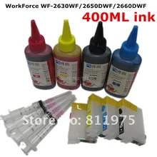 T1631-1634 Nachfüllbare tintenpatrone für EPSON WorkForce WF-2630WF WF-2650DWF WF-2660DWF drucker + für EPSON Dey tinte 400 ML