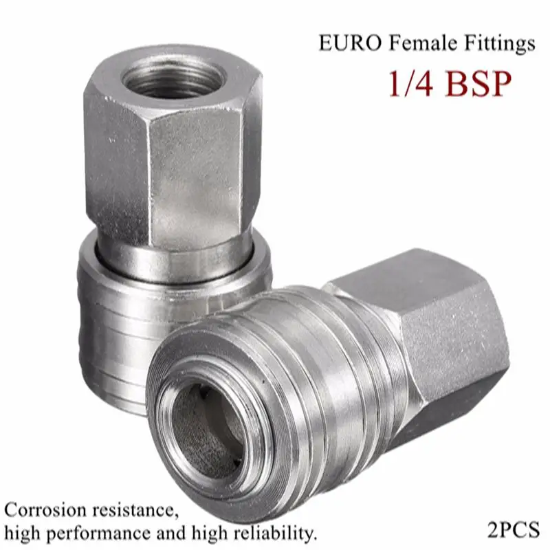 

2Pcs Connectors 1/4 BSP Female Air Line Hose Connector Fitting Tool Female Quick Release