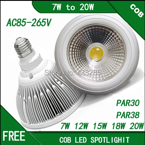 AC85-265V dimmable cob par30 par38 led lamp E27 7W 10W 12W 15W 18W 20WCOB spotLight warm white Neutral Cool | Лампы и освещение