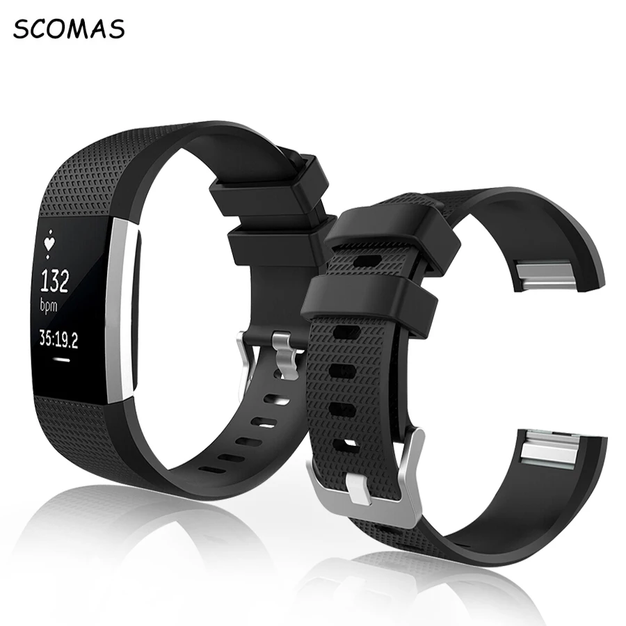

SCOMAS silicone smart bracelet strap for Fibit charge 2 replacement accessory for fitbit bands fitness tracker smart watchbands