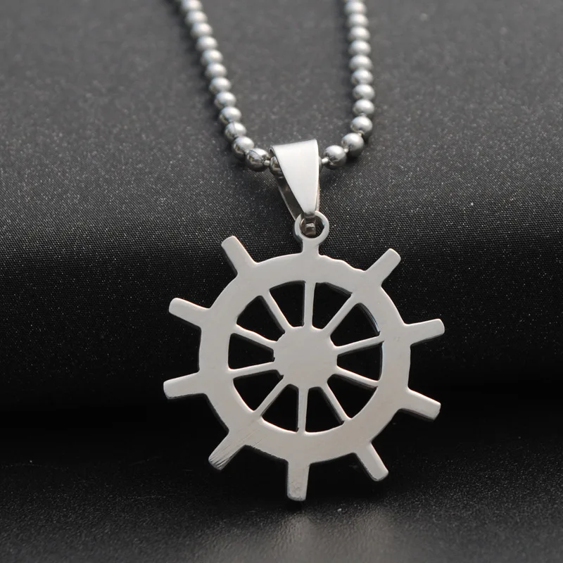 10PCS/Lot Men and Women  jewelry necklace titanium steel pendant stainless steel pendulum rudder Wholesale