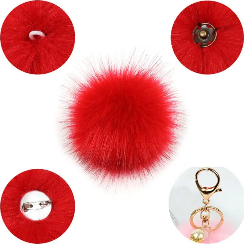 

1Pc 14 Colors 15cm DIY Artificial Fluffy Pompom Ball With Brooch Pins Buckle For Knitting Hat Shoes Scarves Bag Charms Ornament