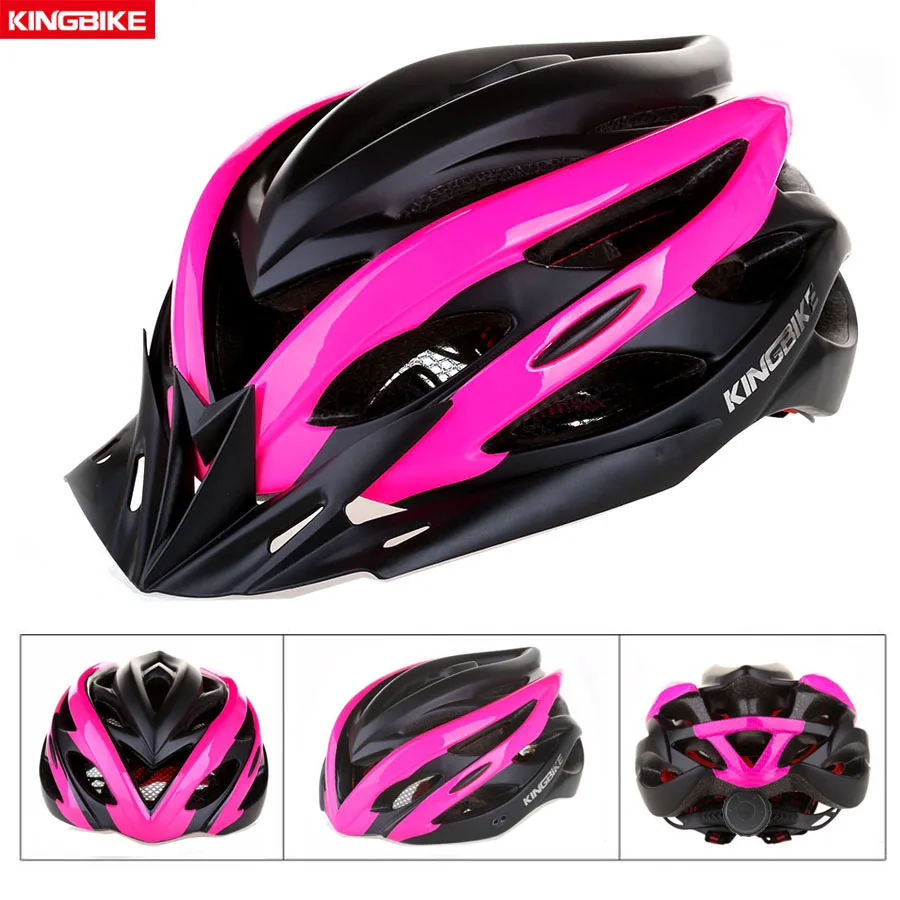 Мужской и женский велосипедный шлем, велосипедный шлем, ультралегкий, в форме, с козырьком, дышащий, MTB, дорожный, горный, велосипедный шлем, розовый, черный