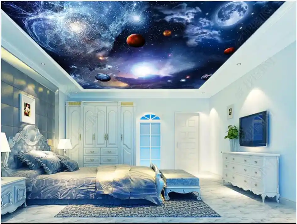 Custom Photo Wallpaper 3d Ceiling Wallpaper Cosmic Starry Galaxy Ceiling Zenith Mural Background Wall Papers Home Decor