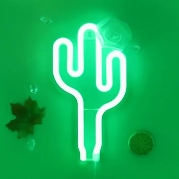

TONGER Cactus LED Neon Sign Light Holiday Xmas Party Wedding Decorations Kids Room Night Lamp Kids Room Night Lamp Wall Decor