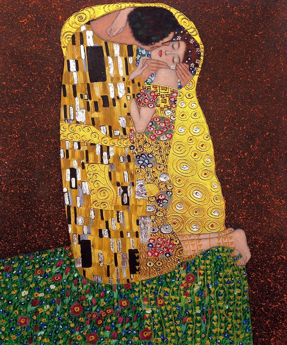 Famous Abstract Wall Art Painting on Canvas The Kiss by Gustav Klimt Oil Painting for Living Room Home Decor Hand Painted Famous Abstract Wall Art Painting on Canvas The Kiss by Gustav Klimt Oil Painting for Living Room Home Decor Hand Painted