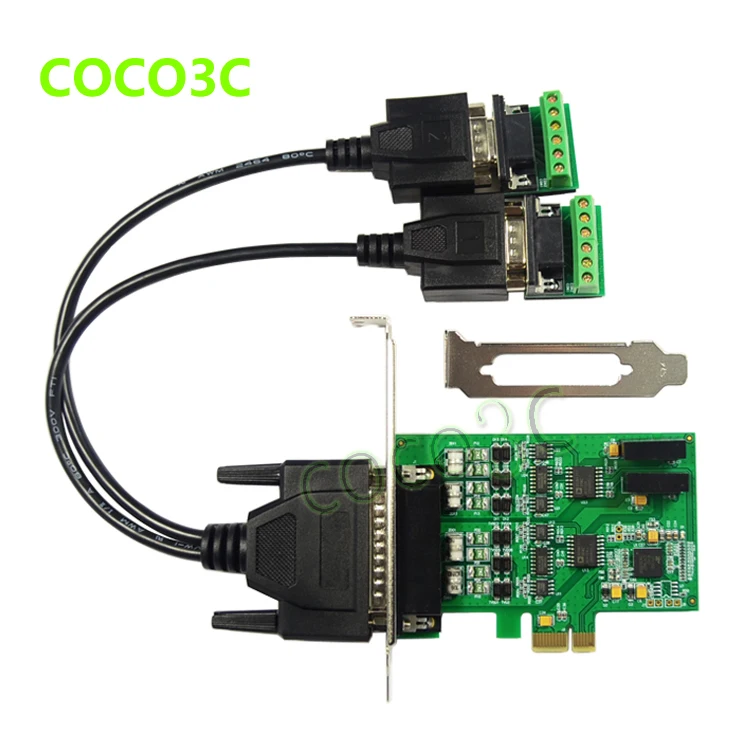 PCI express 2 порта серийная карта RS422 RS485 PCI-e адаптер двойной стробы PCIe Industrial I/O +