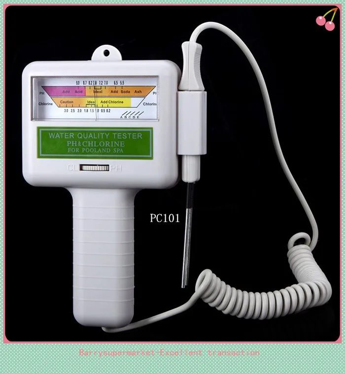 Portable PH meter Water Quality tester PH tester CL2 Chlorine Tester PH Level Meter for Swimming Pool SPA PC101