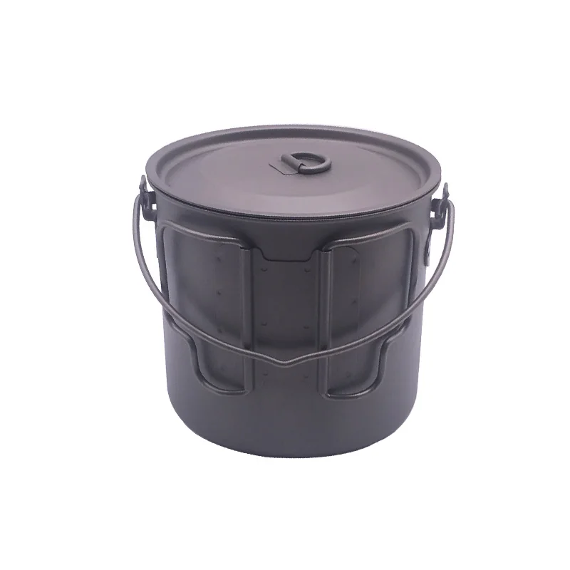 Maceta de titanio portátil de CREED de flamee con mango de fianza para excursionismo al aire libre maceta de Camping equipo ligero taza 1100 ml