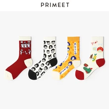 Милые женские носки; забавная уличная одежда; корейские кавайные носки с интересными рисунками из мультфильмов; модные дизайнерские носки с рисунками животных