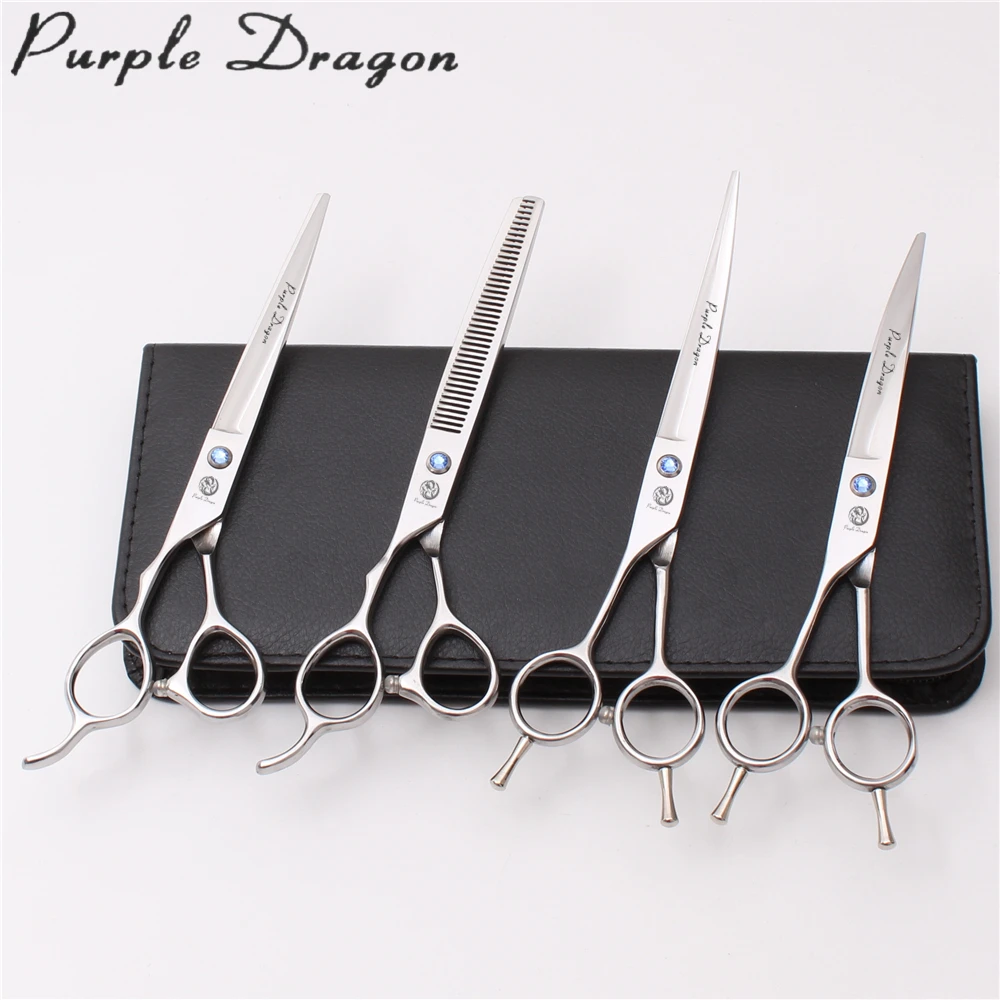 

Z3006 Left-Hand Suit 7" 19.5cm Purple Dragon JP 440C Dogs Clippers UP&Down Curved Shears Cutting / Thinning Scissors Pets Shears